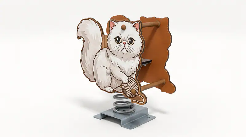 Fluffy Cat Spring Rider - Outdoor Playground Rocking Equipment - Playground equipment by HonPlay