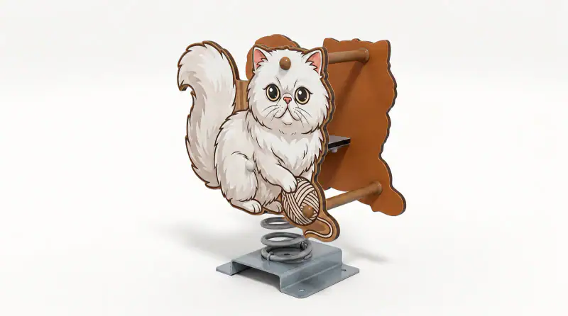 Fluffy Cat Spring Rider - Outdoor Playground Rocking Equipment - Playground equipment by HonPlay