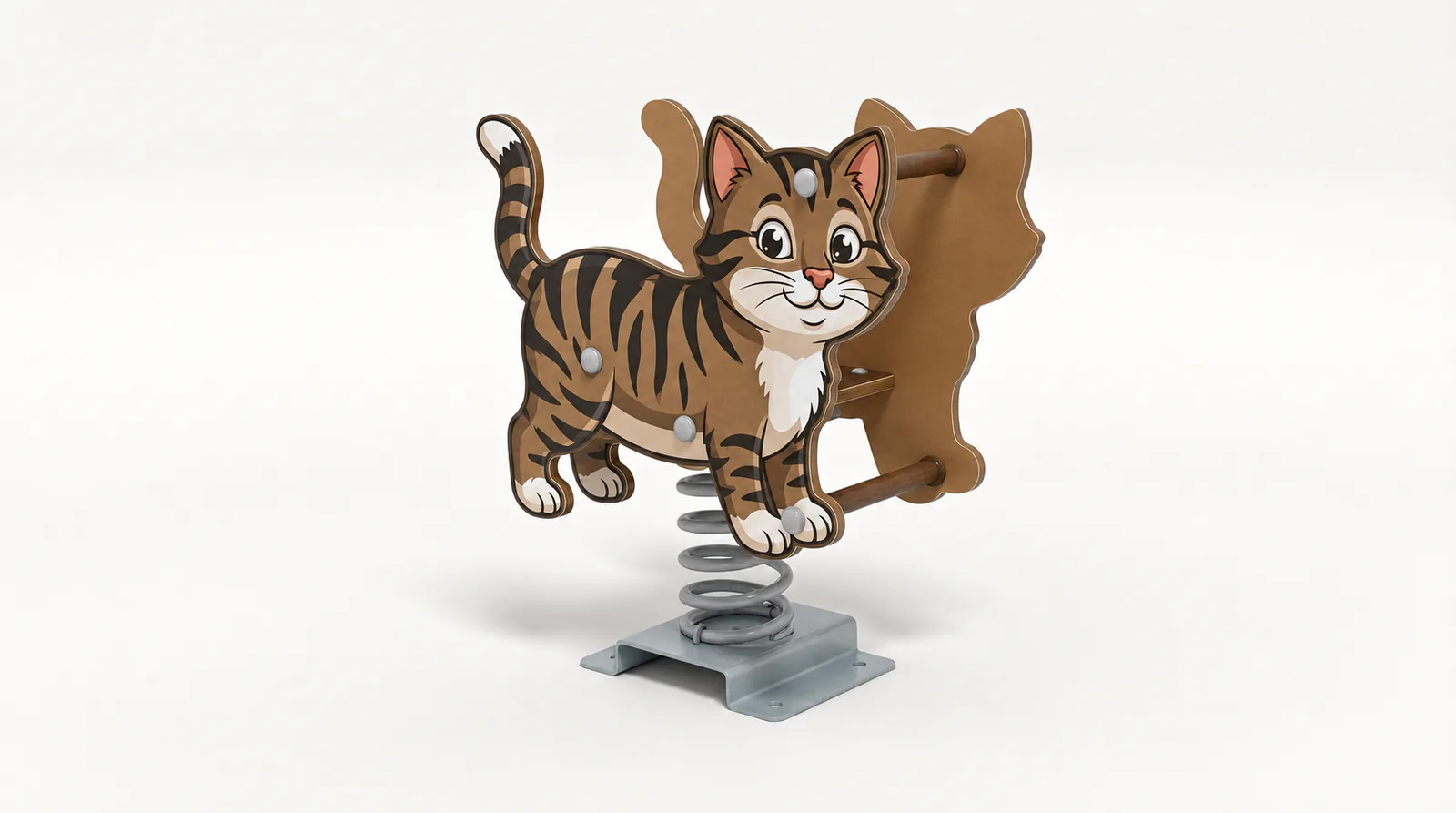 tabby cat spring rider durable outdoor playground equipment by HonPlay - full product view