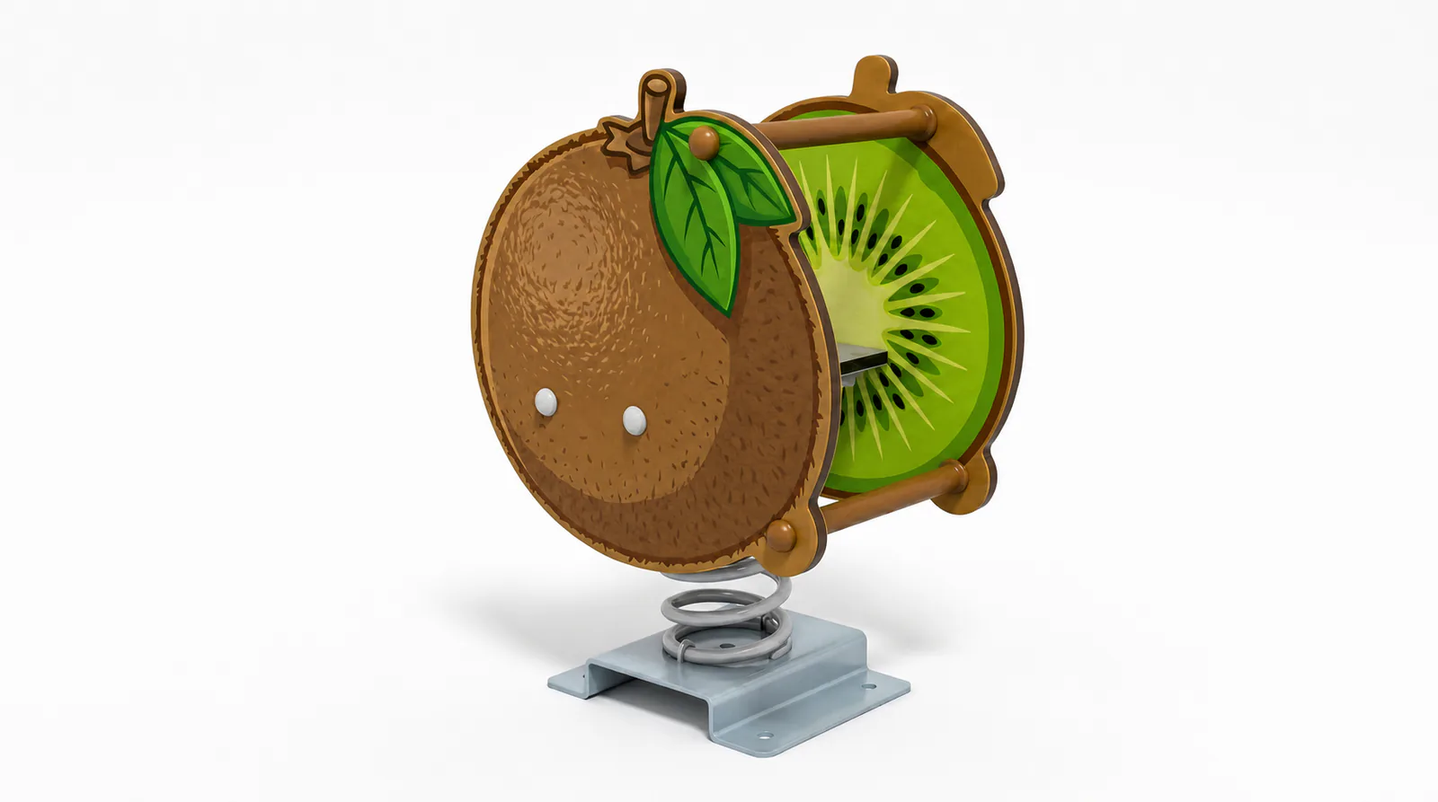 kiwi fruit spring rider commercial playground by HonPlay - full product view