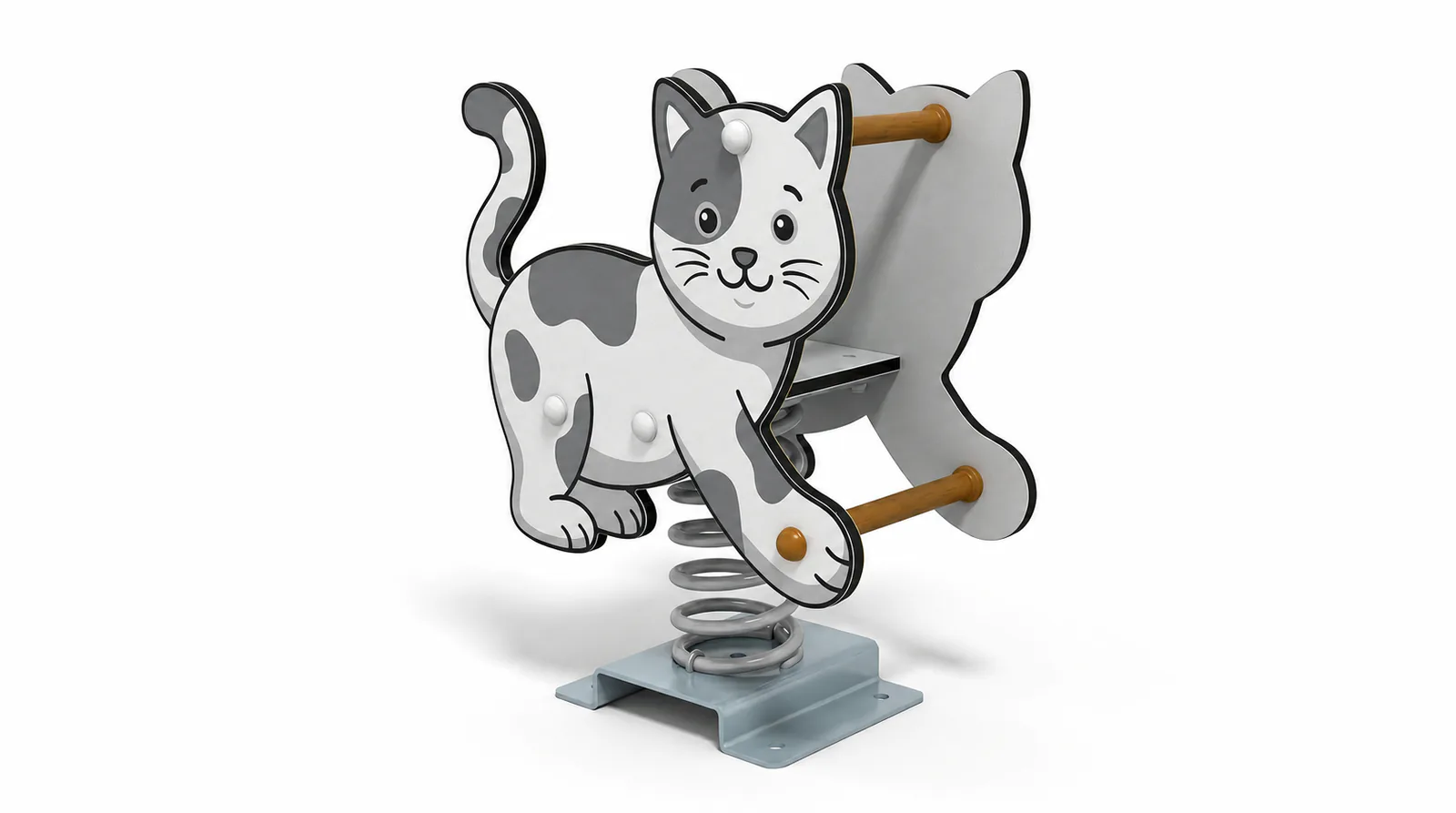 cat spring rider durable outdoor playground equipment by HonPlay - full product view