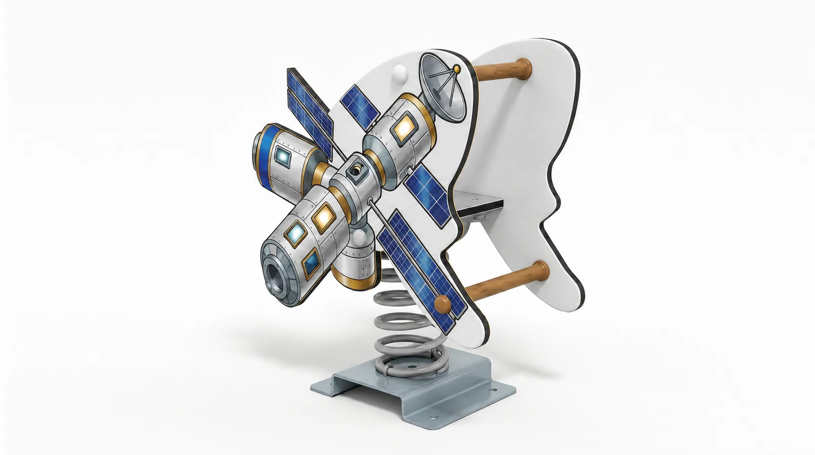 satellite spring rider space theme playground equipment by HonPlay - full product view