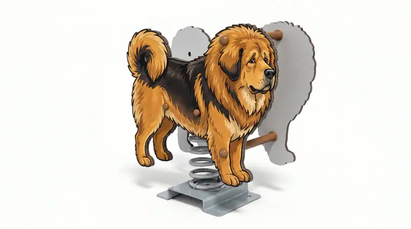 Tibetan Mastiff Spring Rider - Durable Freestanding Playground Equipment - Playground equipment by HonPlay
