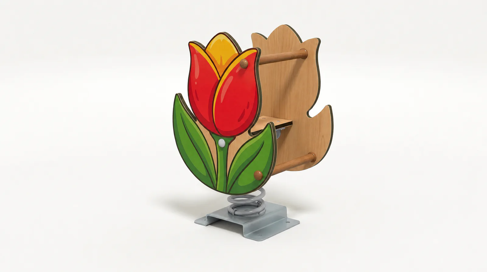 tulip spring rider commercial outdoor playground rocker by HonPlay - full product view