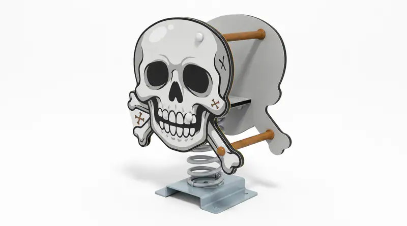 Pirate Skull Spring Rider - Themed Outdoor Playground Equipment - Playground equipment by HonPlay