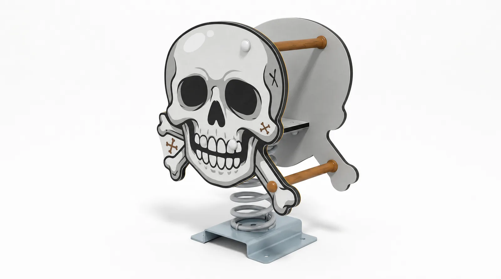pirate skull spring rider themed outdoor playground equipmen by HonPlay - full product view
