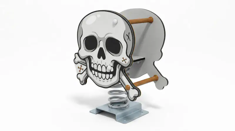 Pirate Skull Spring Rider - Themed Outdoor Playground Equipment - Playground equipment by HonPlay