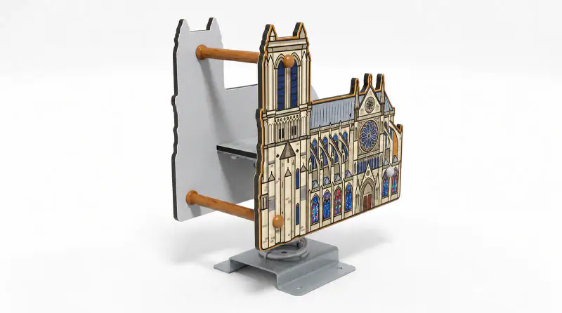 Notre Dame Cathedral Spring Rider - Themed Outdoor Playground Equipment - Playground equipment by HonPlay