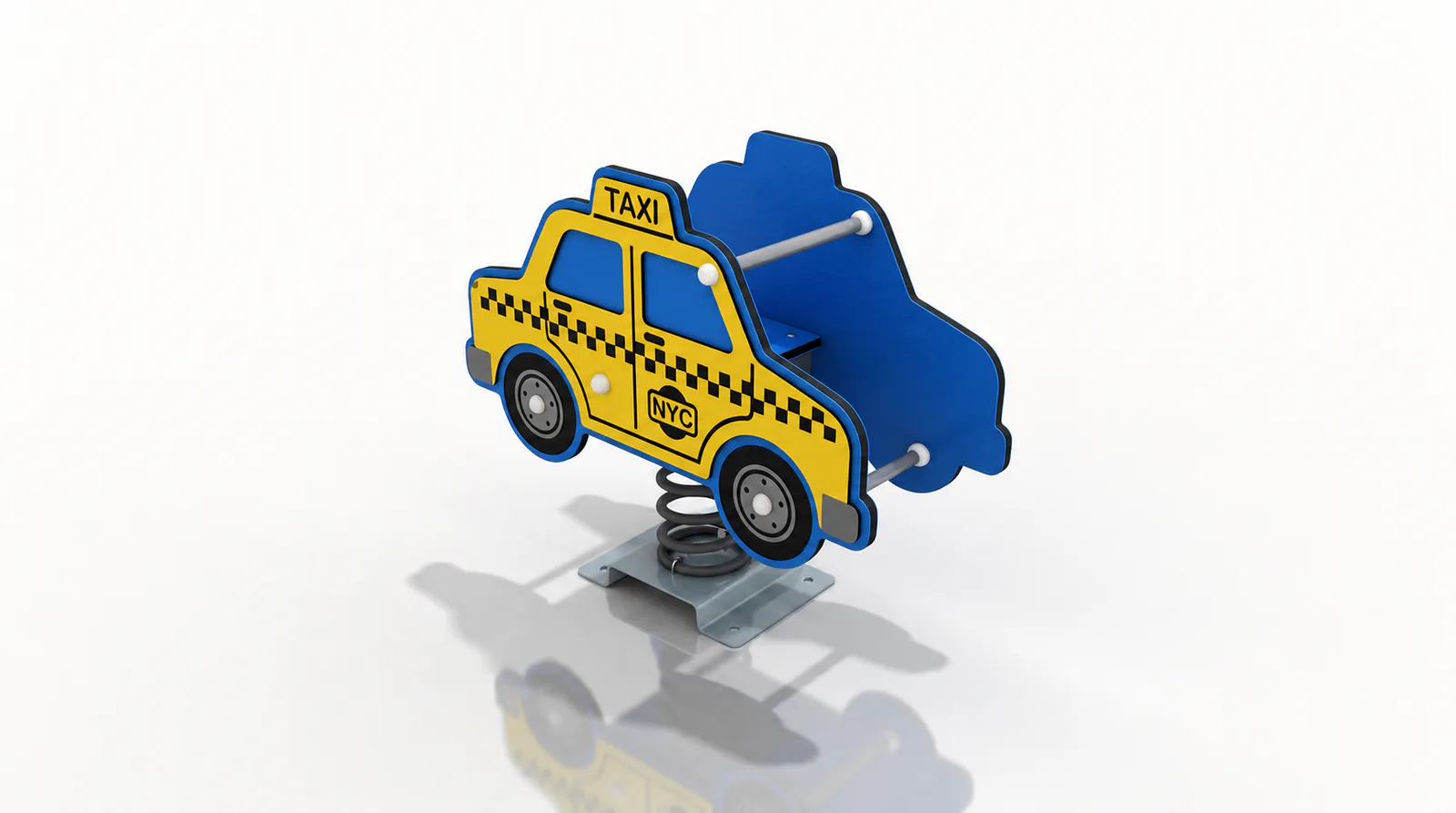 nyc taxi spring rider commercial playground by HonPlay - full product view