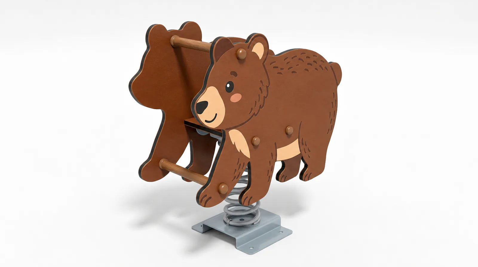 bear spring rider durable outdoor playground rocker by HonPlay - full product view