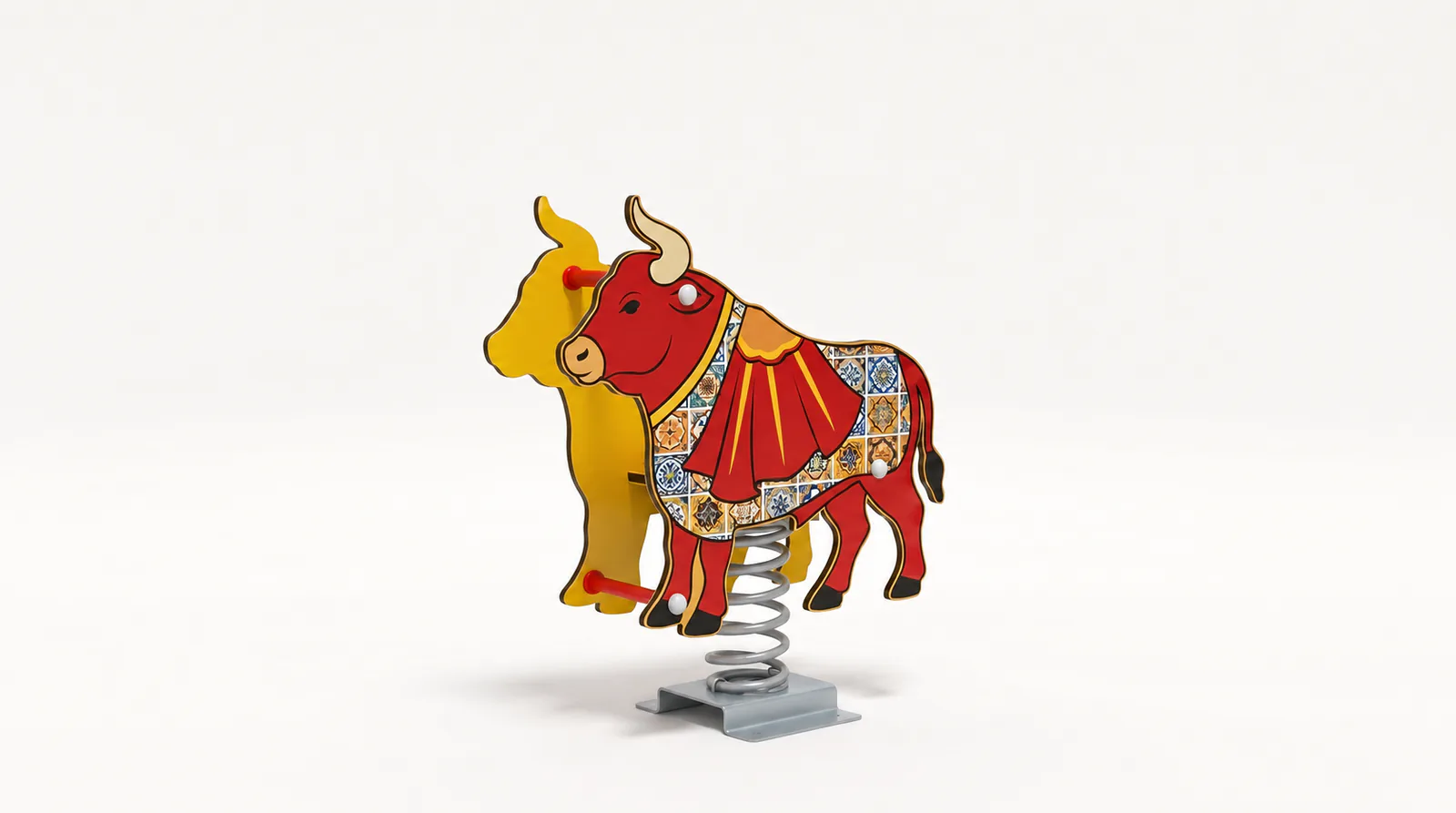 bull spring rider durable outdoor playground rocker by HonPlay - full product view