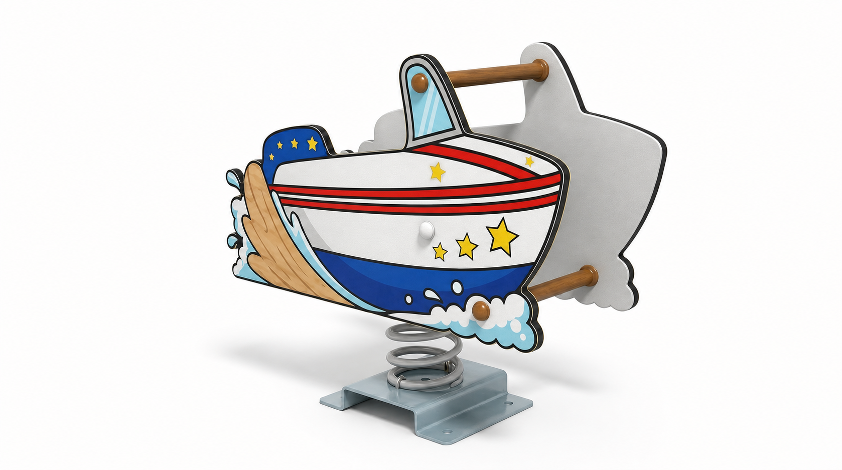 nautical speedboat spring rider commercial playground by HonPlay - full product view