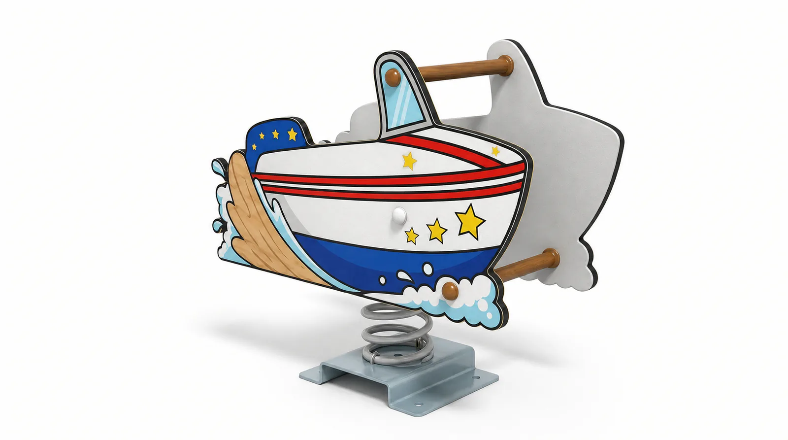 nautical speedboat spring rider commercial playground by HonPlay - full product view