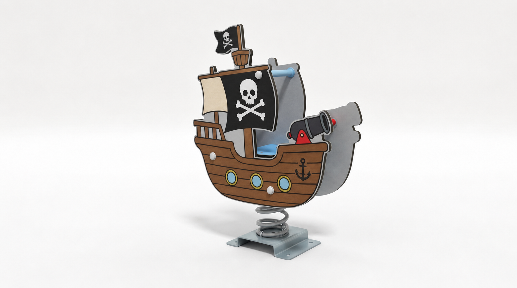 pirate ship spring rider commercial outdoor playground by HonPlay - full product view