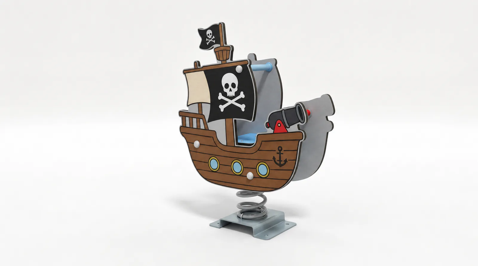 pirate ship spring rider commercial outdoor playground by HonPlay - full product view