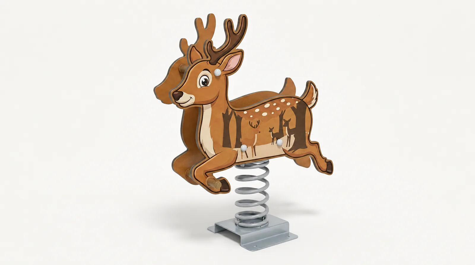 deer spring rider outdoor playground rocking equipment by HonPlay - full product view