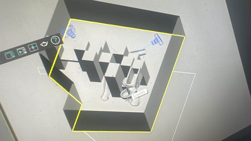 Restarted structural concept for the bespoke forest indoor playground, with treehouse, slide and net tunnel repositioned